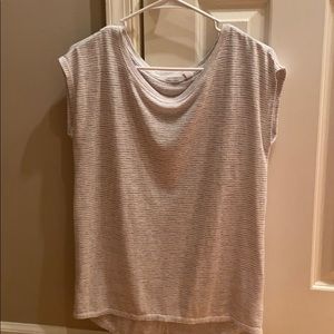 Athleta grey/white stripe top